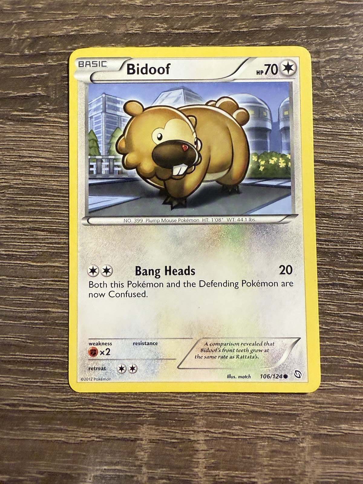 Bidoof 106/124 - Pokemon Dragons Exalted Common Card