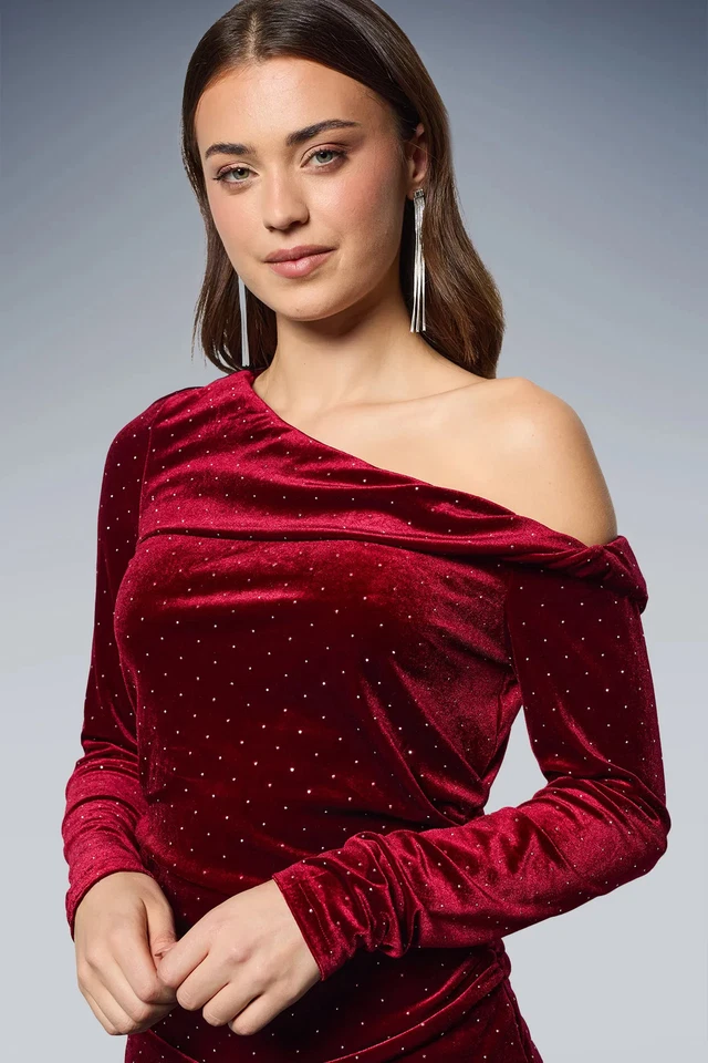 Dorothy Perkins Berry Bardot Top Womens Occasion Tops — 第 4/4 张图片