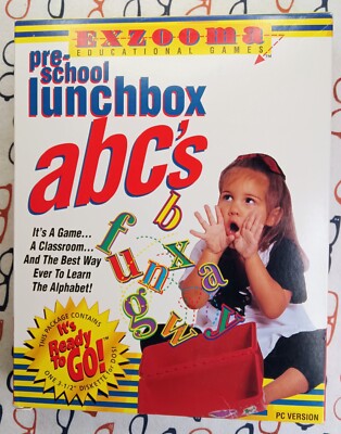 Exzooma Pre-School Lunchbox ABC's 1994 PC DOS 3.5'' Floppy Big Box Game