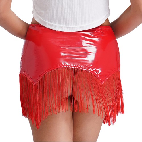 Womens Tassel Adult Miniskirt Stage Performance Skirt Role Play Solid Color - Picture 15 of 43