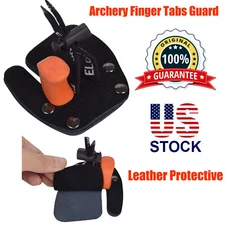 1* Leather Archery Finger Guard Protection Tab Bow Shooting Protect Pad Glove