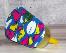 Vintage Mid Century Noise Maker Colorful Bells Clock Tin New Years Party B59