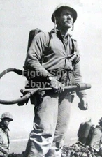WW2 Picture Photo US Army Soldier flamethrower Iwo Jima 6234