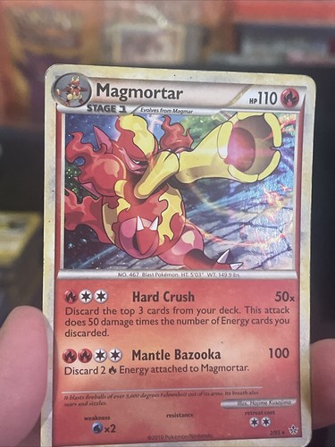 Pokemon Karte Magmortar 2/95 Holo Rare Heartgold & Soulsilver Unleashed Played - Bild 3 von 19
