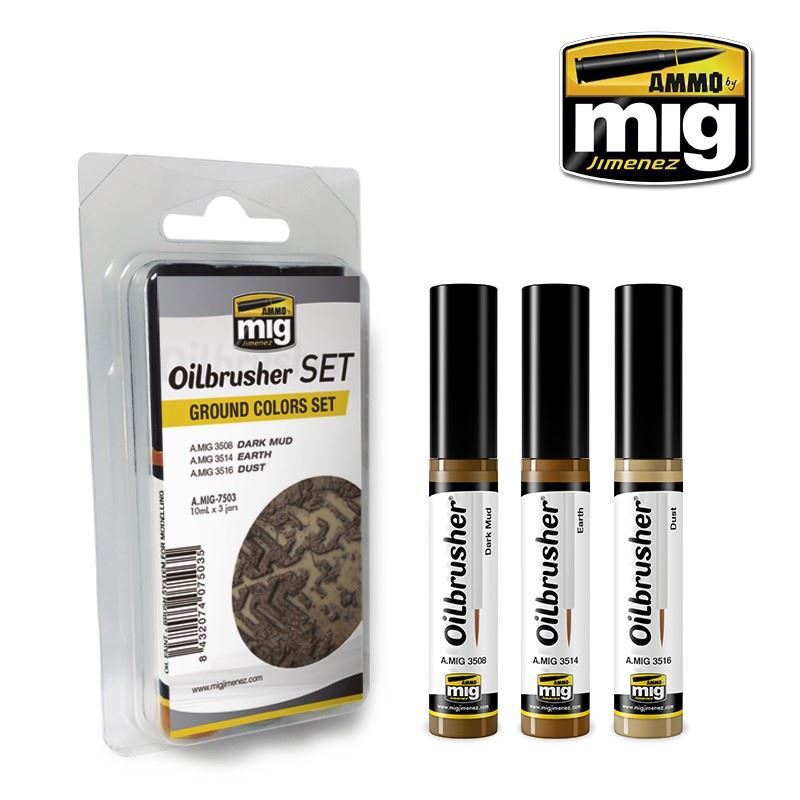 Ammo by Mig Mig7503 Ground Colours Oilbrusher Set