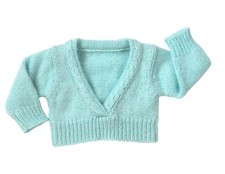Aqua Blue V-neck Sweater  Fits Most 18" Girl Dolls  18 Inch Doll Clothes