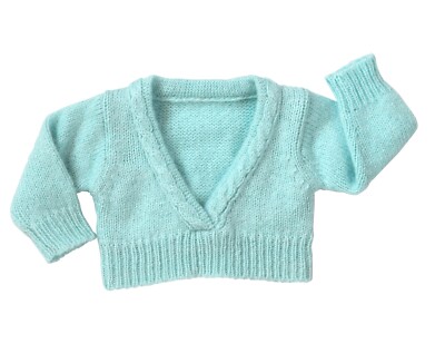 Aqua Blue V-neck Sweater | Fits Most 18'' Girl Dolls | 18 Inch Doll Clothes