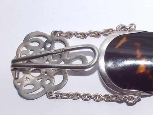 CUSTODIA OCCHIALI ART NOUVEAU ARGENTO STERLING E FINTA TARTARUGA BIRMINGHAM 1895 - Foto 8 di 13
