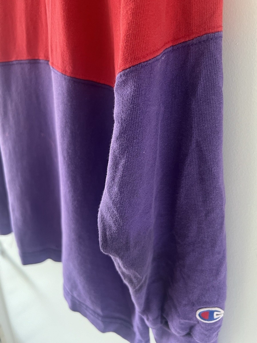 VINTAGE 90s Champion 2-Tone Hooded Long Sleeve Pullover VINTAGE 90s Champion 2-Tone Hooded Long Sleeve Pullover