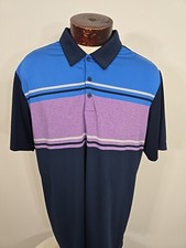 Adidas Mens XL Blue Purple Camo Short Sleeve Golf Polo Shirt