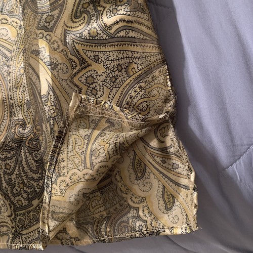 Leslie Fay Haberdashery Blouse Sz 18 Gold Black Paisley Shimmery Sheer Vintage - Picture 4 of 6