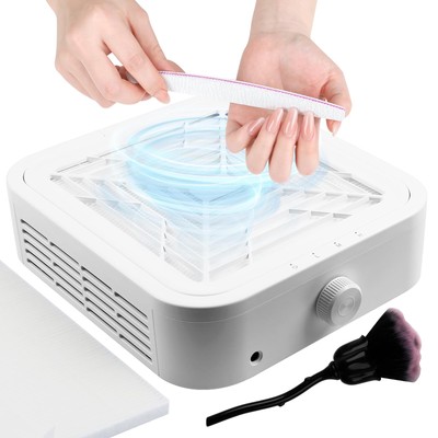 Nail Dust Collector, 120W Powerful Vacuum Dust Collector Nail Tech with 2 Reu...