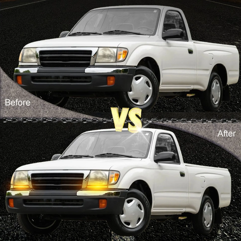 Luz de circulación diurna delantera LED lámpara de señal de giro para Toyota Tacoma 1998-2000 Foto 2 de 4