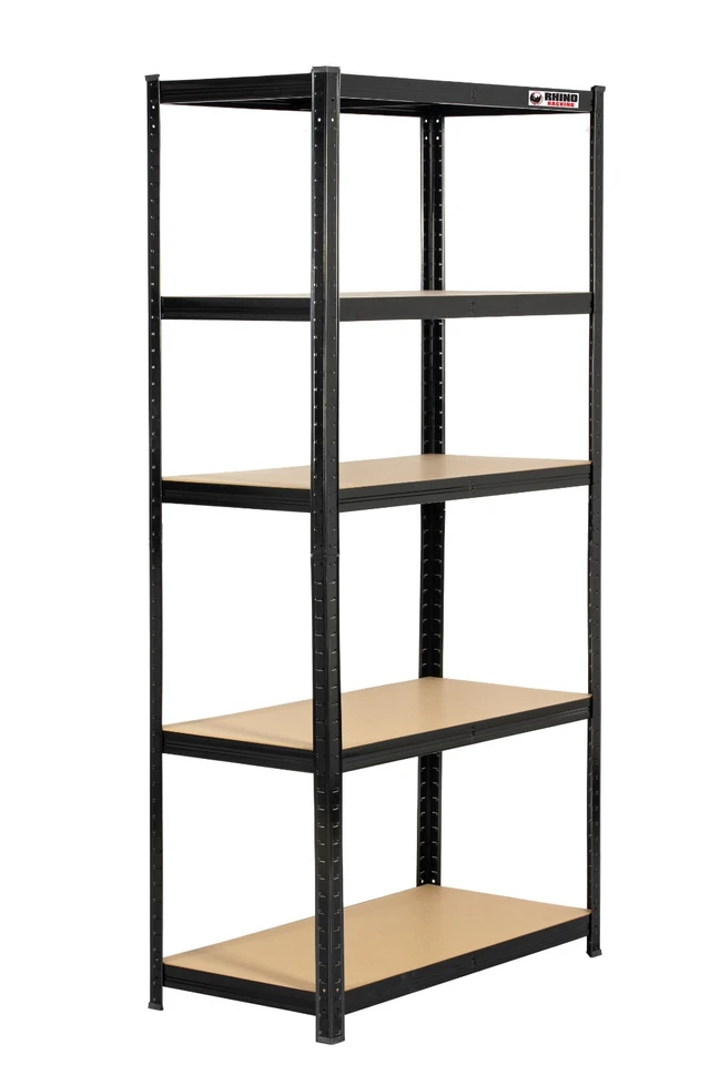 NEW Rhino Racking Boltless Garage Shelving Unit - 180 x 90 x 45cm, Black, 1000kg