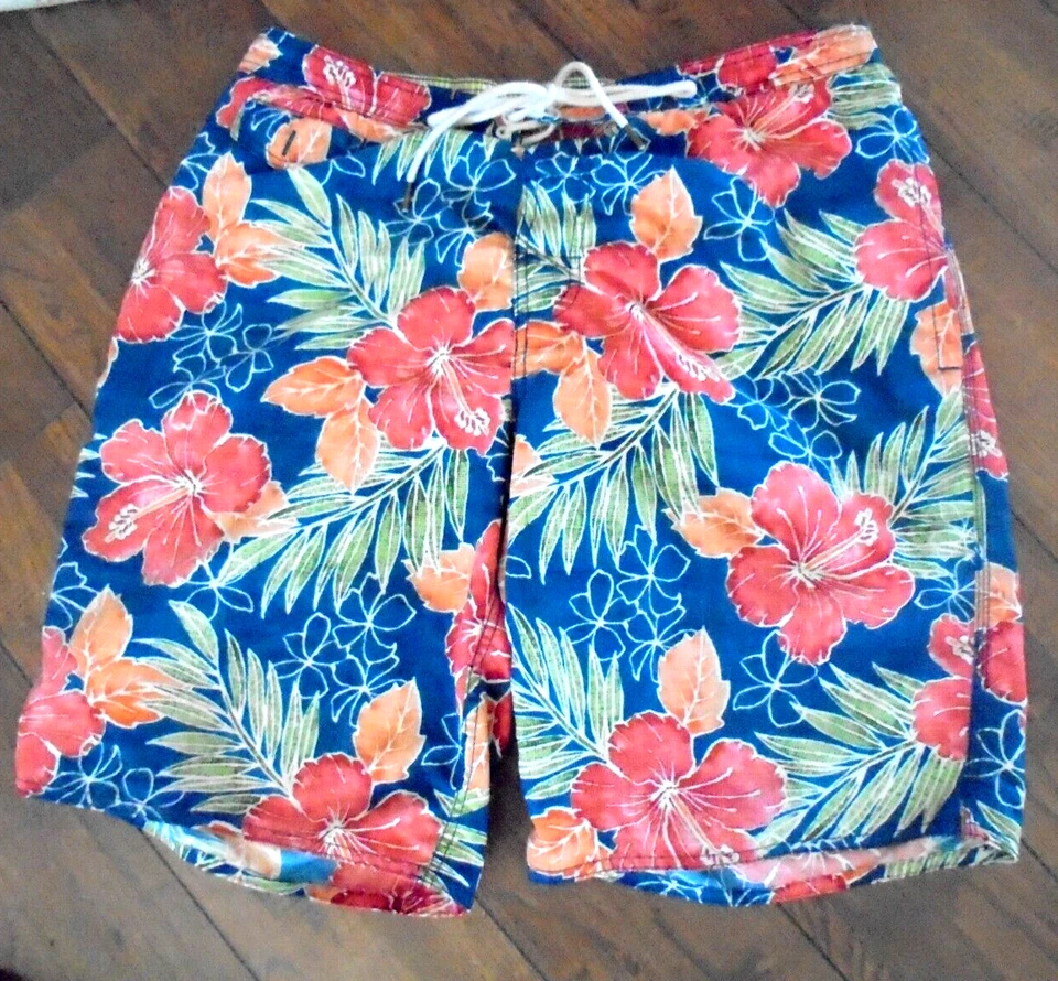 Bañador pequeño grande St. John's Bay naranja estampado hawaiano para hombre Foto 2 de 4