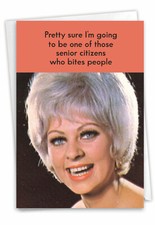 1 Funny Blank All Occasions Greeting Card - Bites People - w/ Envelope, US-Made