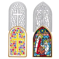 Christian Religion Cross Cutting Dies Church Window Die Cuts for Card Making,...