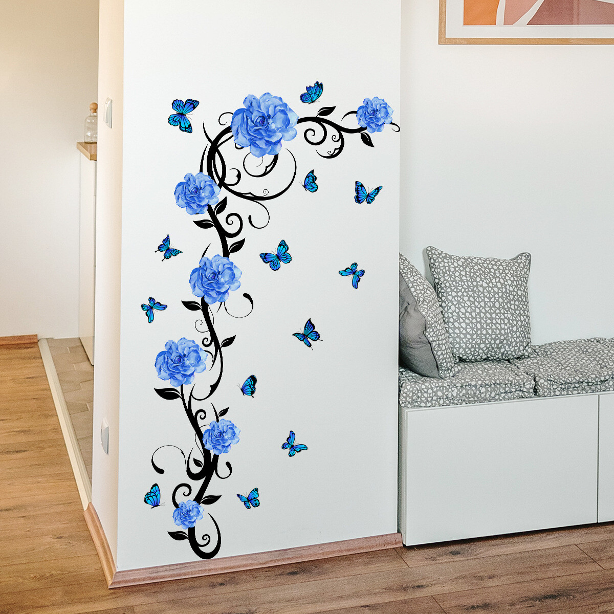 Wandtattoo 'Ranke & Palme' | 120x109 Cm | Selbstklebend | Für Wohnzimmer, Kinderzimmer, Büro