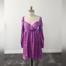 Shein Puff Sleeve Sweetheart Neck Mini Dress Pink 12 party cottagecore spring