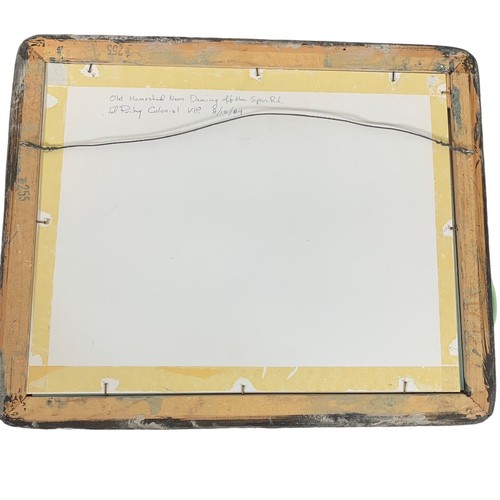 Arte da parete vintage vecchia fattoria anni 80 cornice in legno 16x13 rocciosa - Foto 2 di 5