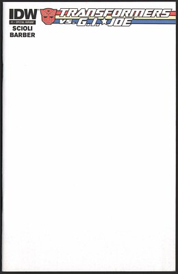 TRANSFORMERS vs G. I. Joe 2014 IDW #1 BLANK VARIANT special cover NM or BETTER