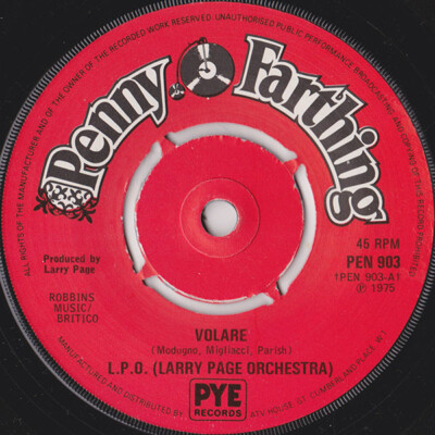 Larry Page Orchestra - Volare (7'', Pus)