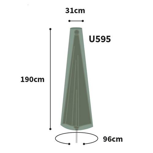 Bosmere Ultimate Protector Medium Parasol Cover and Zip Green Charcoal - Picture 2 of 5