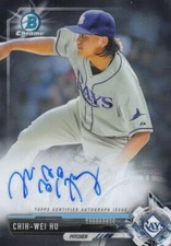 2017 Bowman Chrome Prospect Autographs #CPACWH Rays Chih-Wei Hu Auto - NM-MT