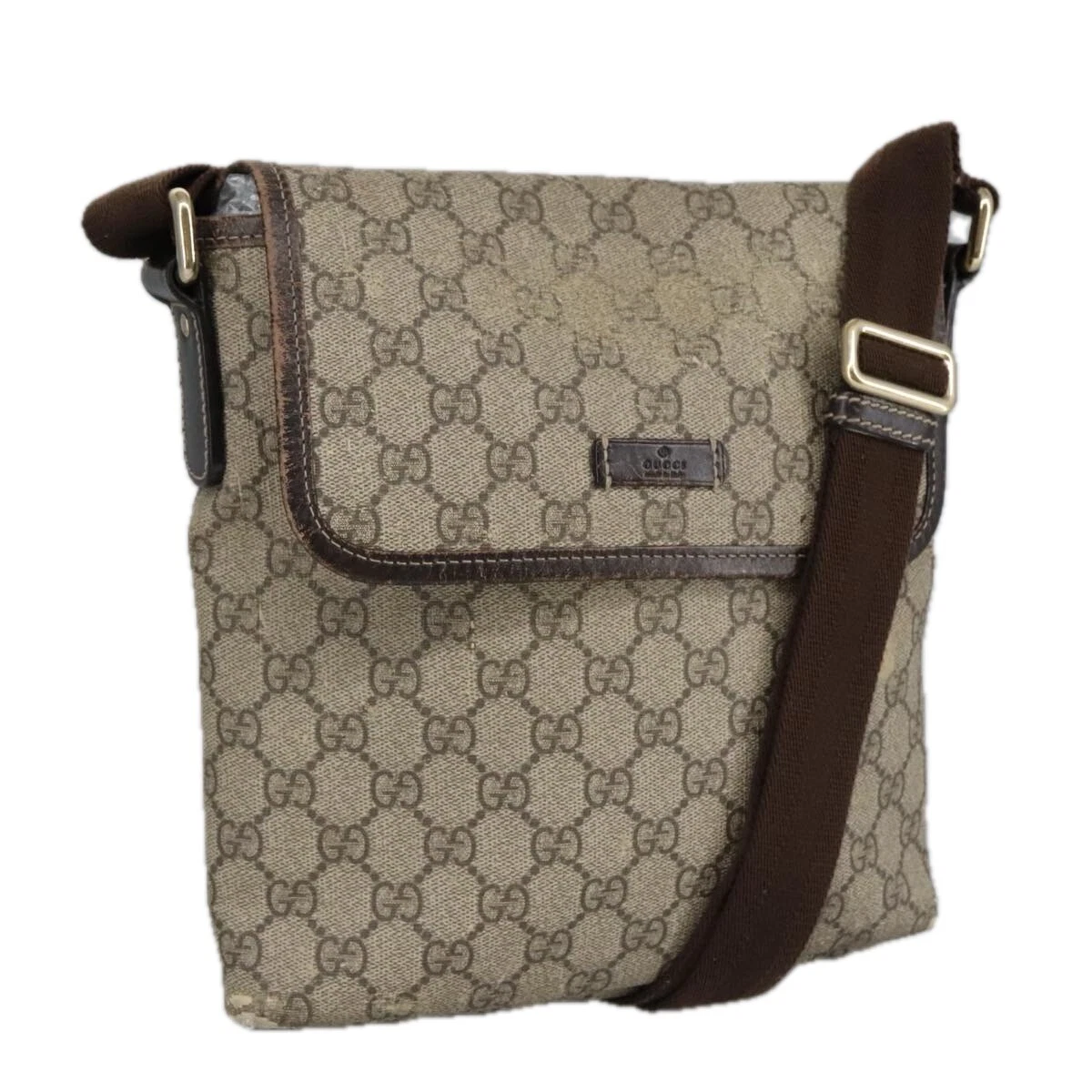 Sac à bandoulière GUCCI GG Supreme PVC beige 223666 authentique 101285