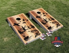 Lake Fisherman Bass Mountains Cornhole Board Vinyl Wrap Skins Laminated Sticker