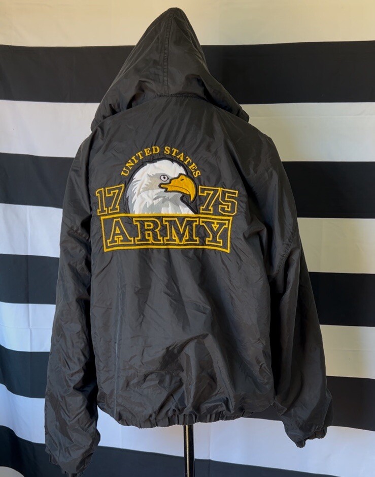 FILA Giacca vintage remi uomo M USA giacca a vento esercito Stati Uniti aquila calva