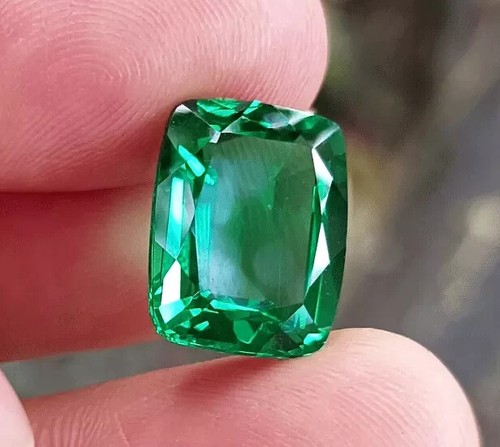 Natural 10.09 Ct Green Emerald EGL Certified Cushion Shape Loose AG Gemstone A+ - Picture 3 of 6