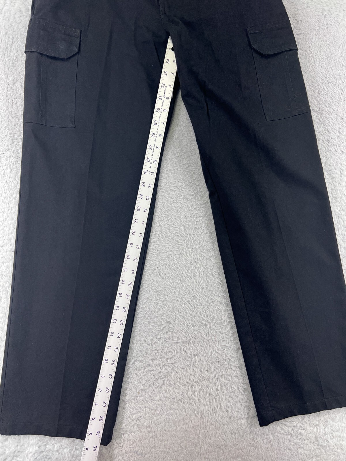 Cintas Pants Mens 33 Black Cargo Uniform Polyester Bl… Gem