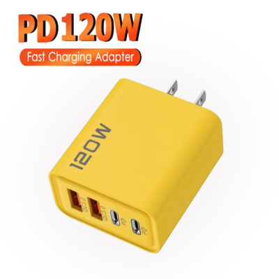 120W 4 in 1 Multi Multiple Fast Charger & Cable For iPhone Samsung Google Phone