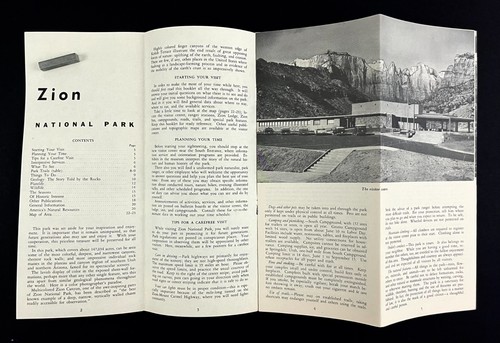 1963 Zion National Park Utah Vintage Interior Department Travel Brochure Guide - 第 2/4 張圖片