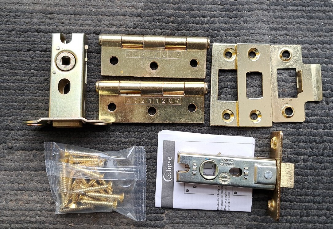 EBP 76mm BB CE Grade 7 Hinge + 63mm EBP CE Tubular Latch + 63mm Bathroom Bolt