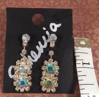 >buy 2 Get 2 Free< Clear Ab Crystal Gold Dangle Earrings Prom Wedding Pageant >buy 2 Get 2 Free< Clear Ab Crystal Gold Dangle Earrings Prom Wedding Pageant