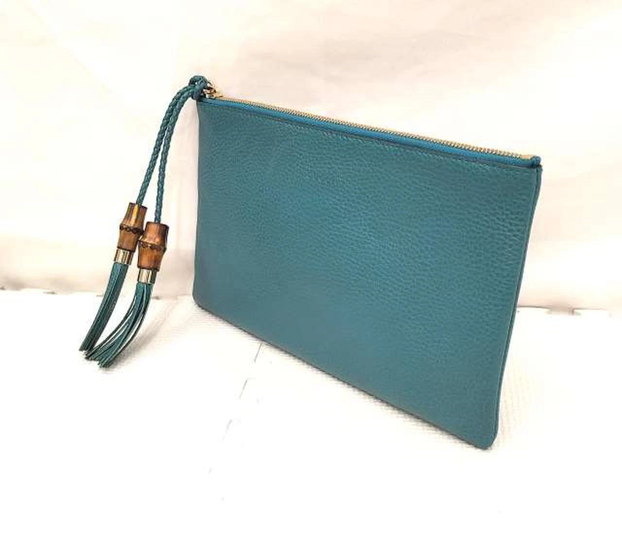 Gucci 449652 Bamboo Tassel Clutch Bag