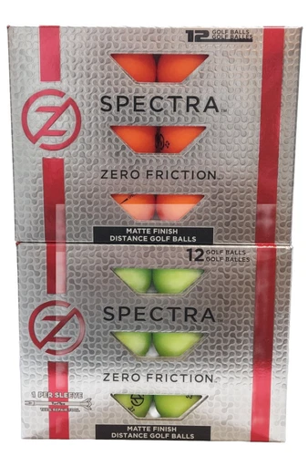 New 2 Dozen Zero Friction Spectra Neon Lime/Orange Matte Golf Balls