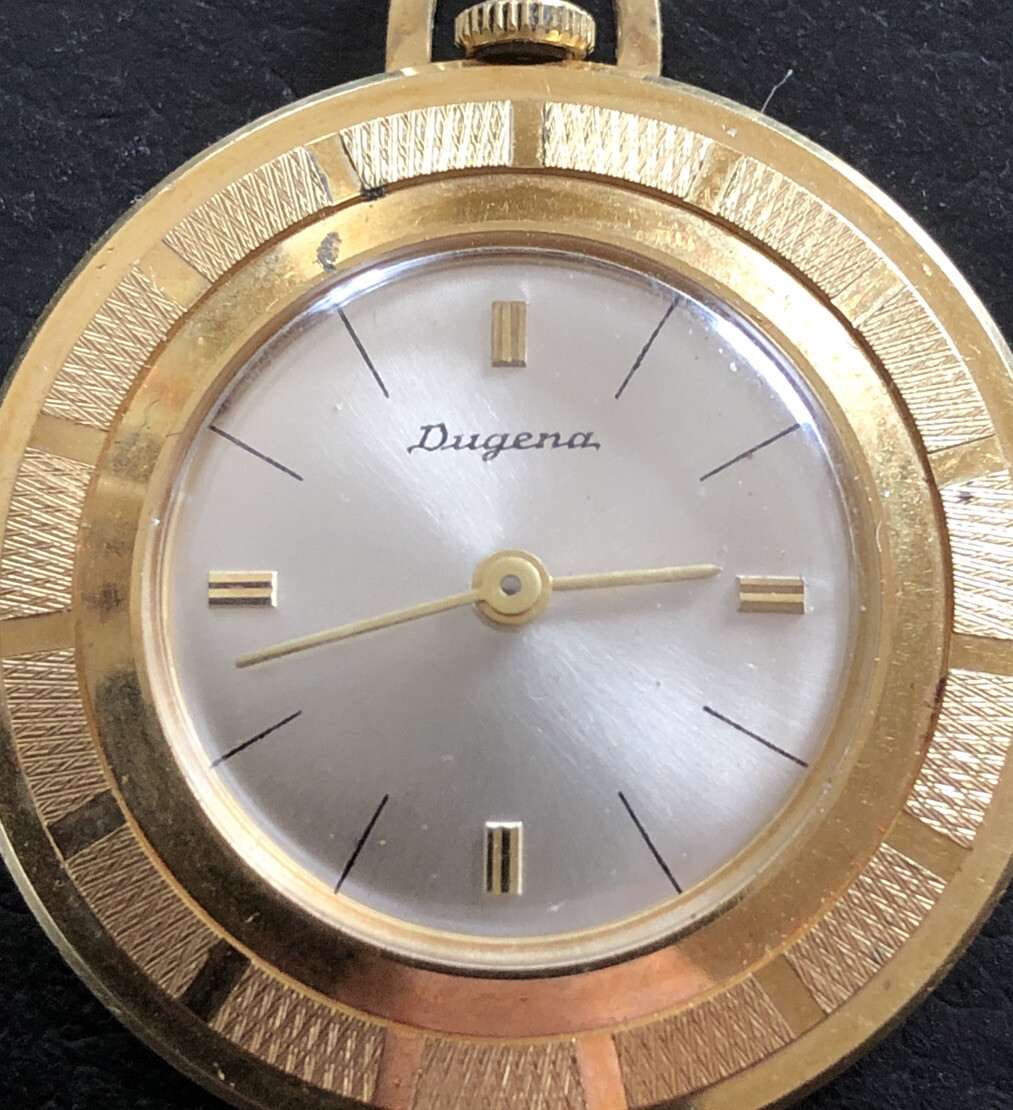 Montre Gousset Ancienne DUGENA - Couleur Dorée, Occasion Vintage