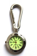 Silver Clip on Carabiner FOB Watch for Doctors Nurses Paramedics Chefs Sports