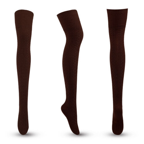 Lange Kniestrümpfe Overknee Strümpfe Strickmuster Warm Damen Socken Valentinstag - Bild 17 von 19