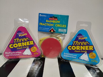 Teacher Homeschool Math Flash Cards Lot: Multiply Divide Add Subtract Fractions