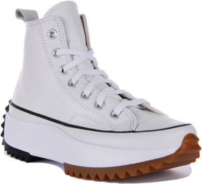 Converse A04293C Run Star Hike Unisex Foundation Leder Weiß Gum UK 5 - 8