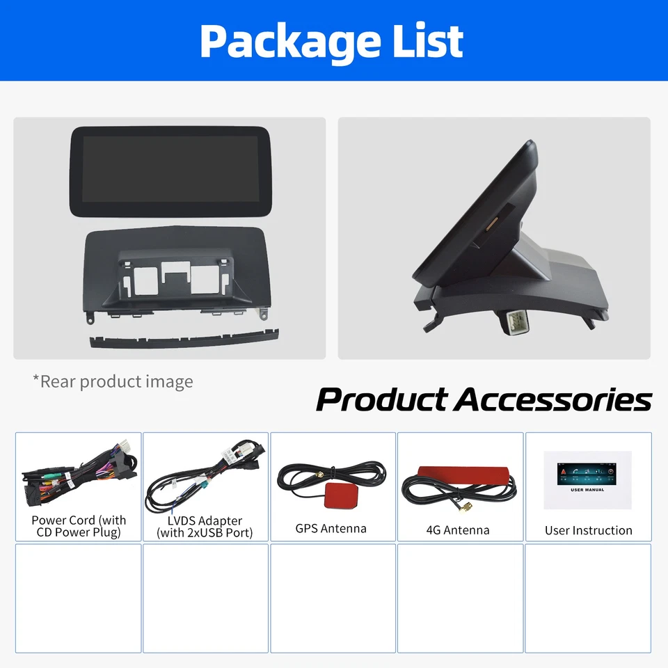 Carplay estéreo de coche de 10,25" GPS BT 6+128G para Mercedes Benz Clase C W204 2007-2010 Foto 4 de 4