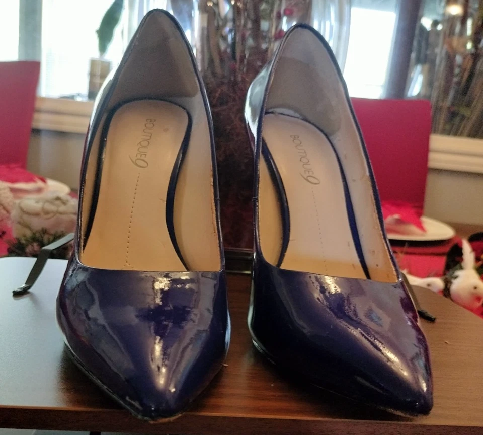 Туфли Boutique 9 синие лакированная кожа с заостренным носком размер 8,5 - Изображение 2 из 4