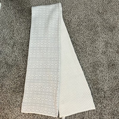 Charter Club Scarf 10X72  Reversible Ivory Multi Super Soft 100% Acrylic
