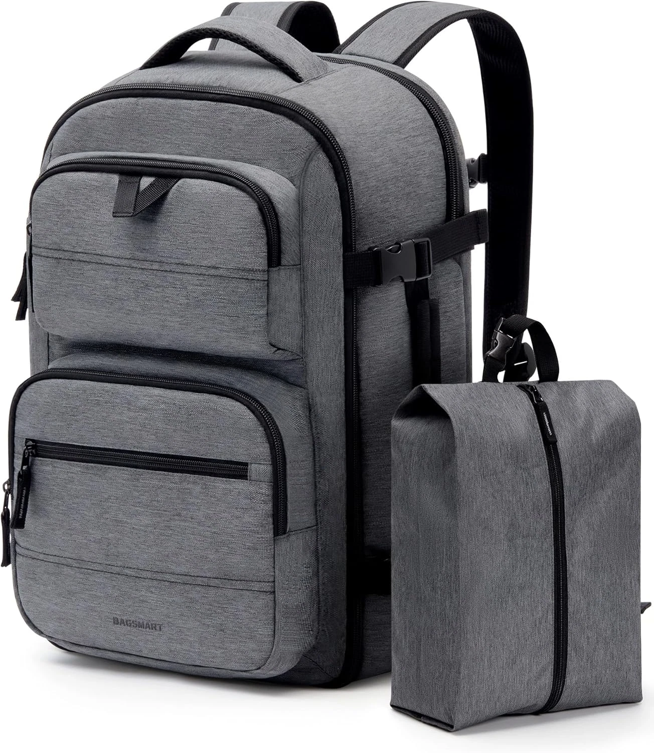 Travel Backpack for Women Men, 40L Flight Approved Carry on Backpack with Shoe B