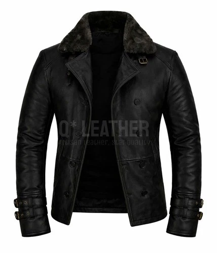 Leon S Kennedy Requiem RE9 Coat Style Black Real Leather Jacket image 5