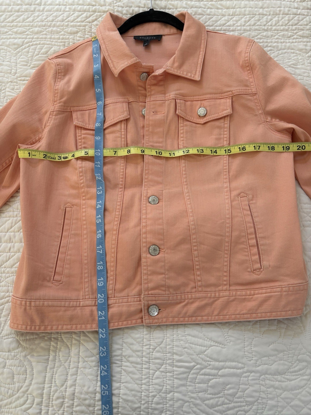 Talbots Peach Basic Jacket Button Collared Pocket… - image 4